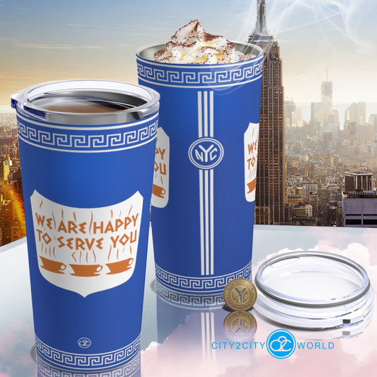 Nostalgic 20oz New York City Tumbler | NYC Tumbler | 20oz NYC Coffee Tumbler