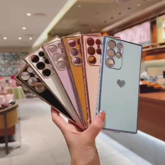 Soft TPU Electroplated Love ❤️ Heart Phone Case For Samsung Models