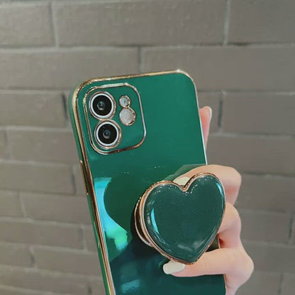 Sweet ❤️ Heart Holder Electroplated Gold iPhone Case | iPhone 11 +++