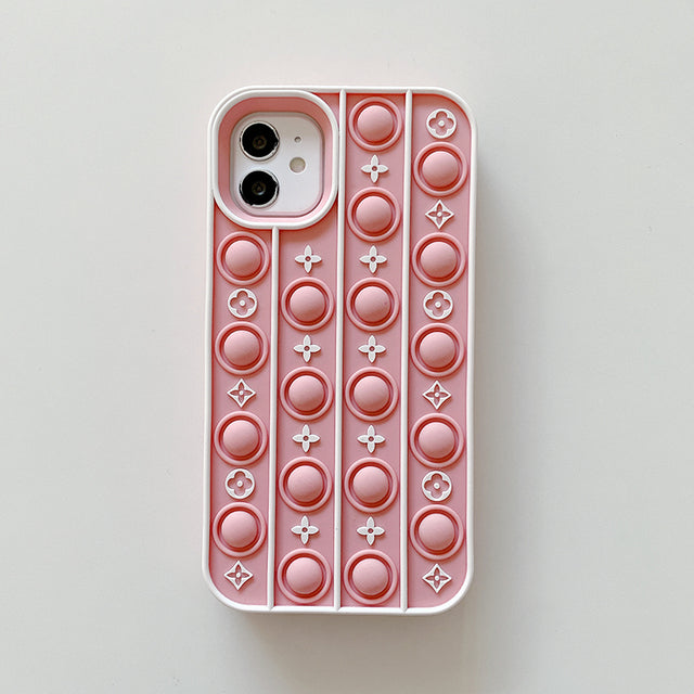 iPhone Fidget Toy Push  Bubble Stress Relief Case | Rainbow Silicone Fidget Case | iPhone 6 +++