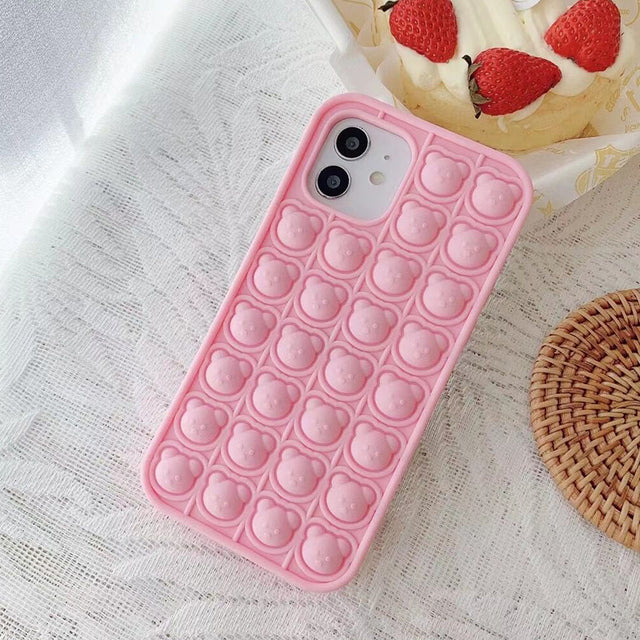 iPhone Fidget Toy Push  Bubble Stress Relief Case | Rainbow Silicone Fidget Case | iPhone 6 +++