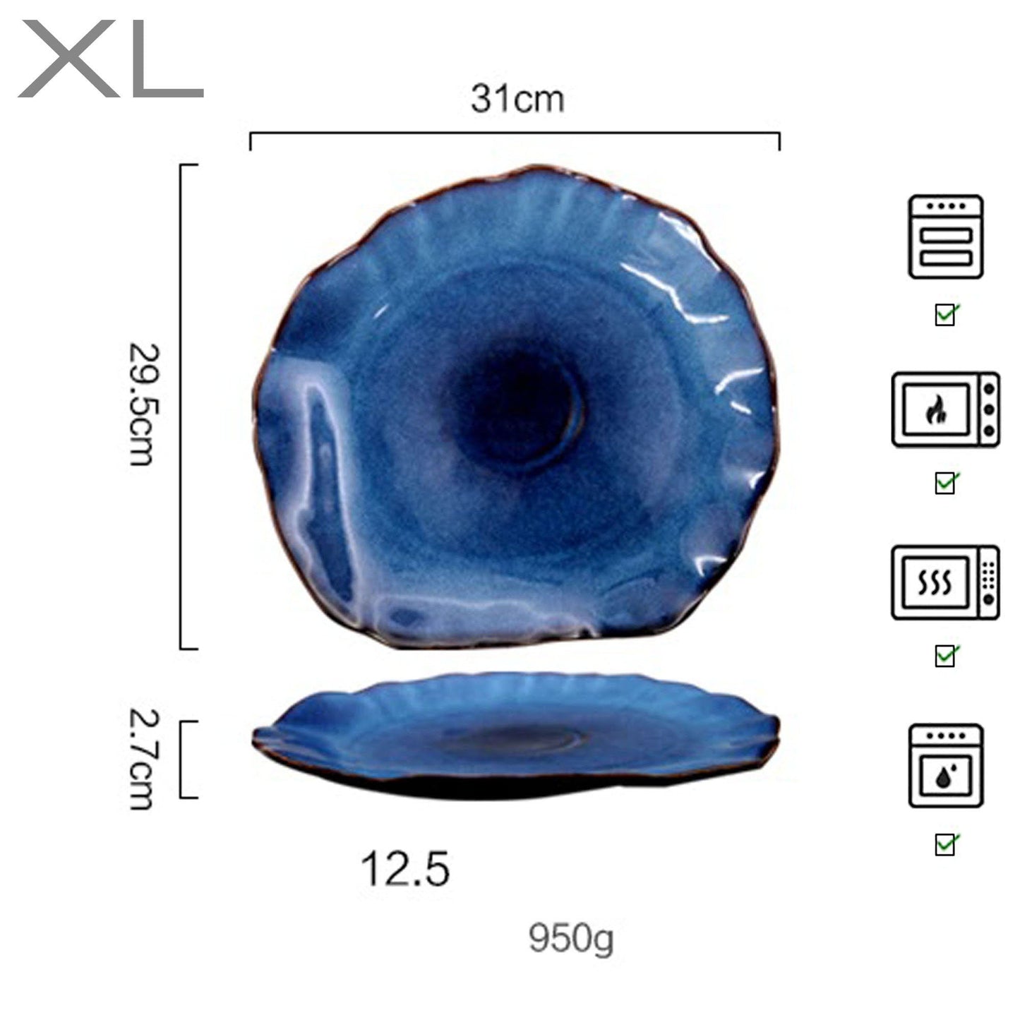 Artfully Shaped Plates & Saucers | Single Piece Blue Colored Ceramic Plates - City2CityWorld