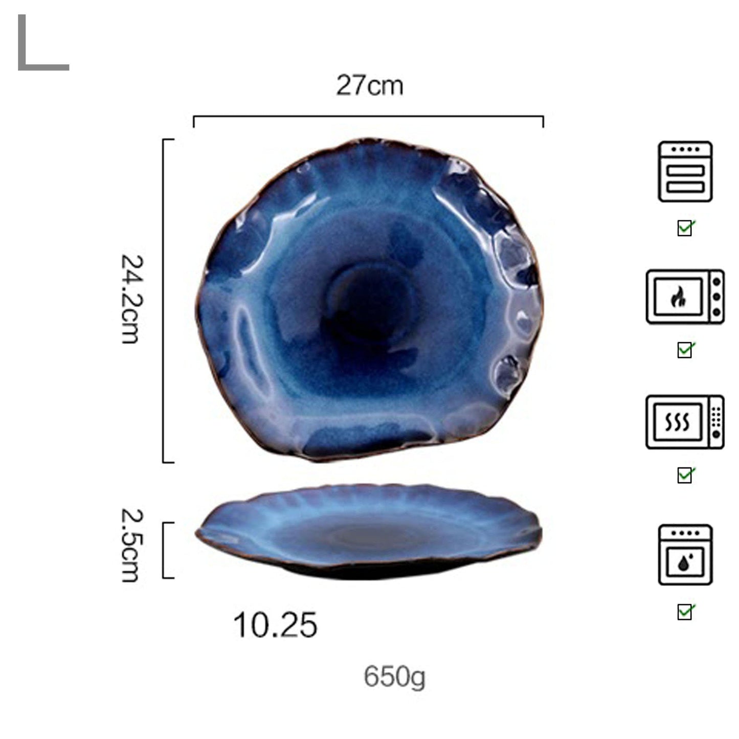Artfully Shaped Plates & Saucers | Single Piece Blue Colored Ceramic Plates - City2CityWorld