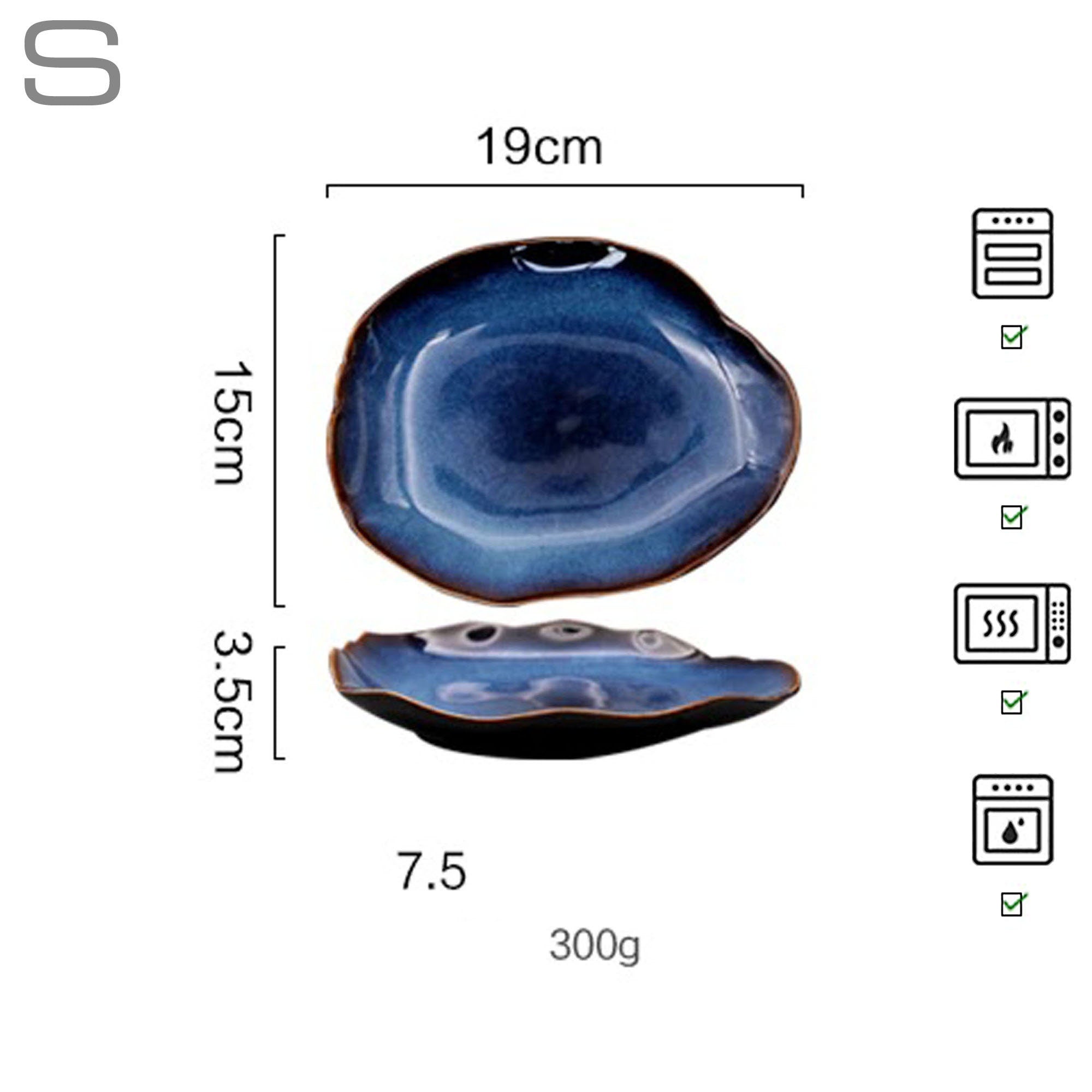 Artfully Shaped Plates & Saucers | Single Piece Blue Colored Ceramic Plates - City2CityWorld