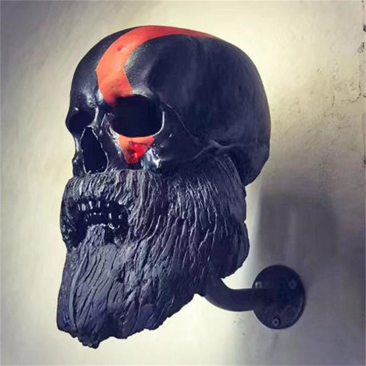 Bearded Skull Warrior Motorcycle Helmet Hook | Bearded Skull Hat & Helmet Rack - City2CityWorld