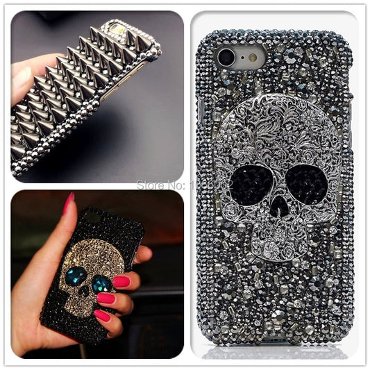 Cool Punk-Look Case | Spikes Studs Rivets Diamonds Bling Case For iPhone & Samsung Models - City2CityWorld