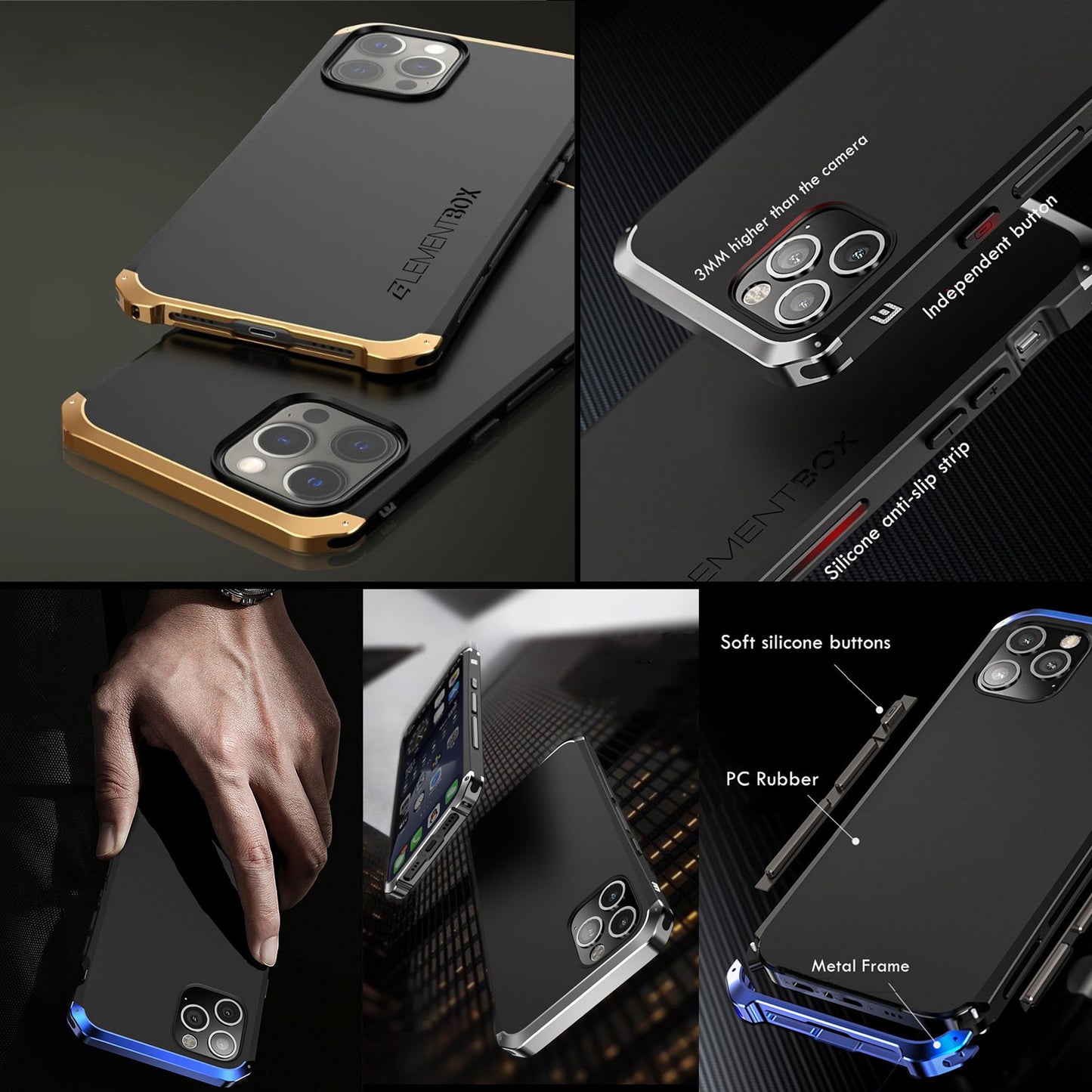 Elegant Armored Aluminum Case For iPhone 11 to 13Mini - City2CityWorld