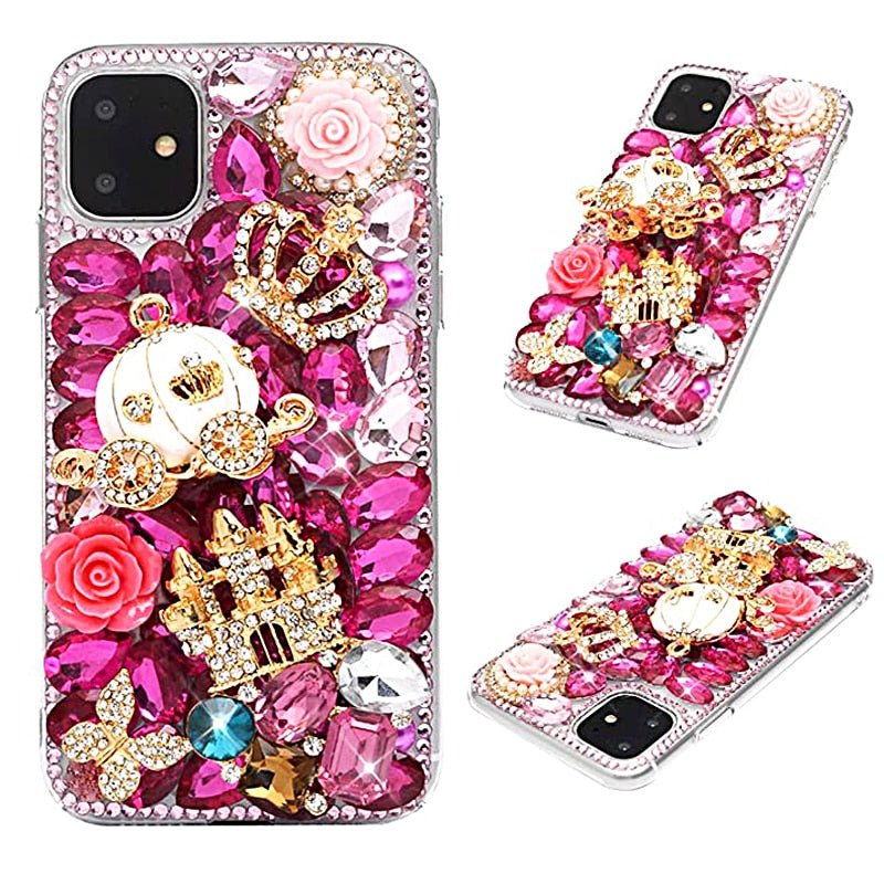 Elegant Glitter Bling Diamond Luxury Case | Pearls & Crown For Samsung Phones - City2CityWorld