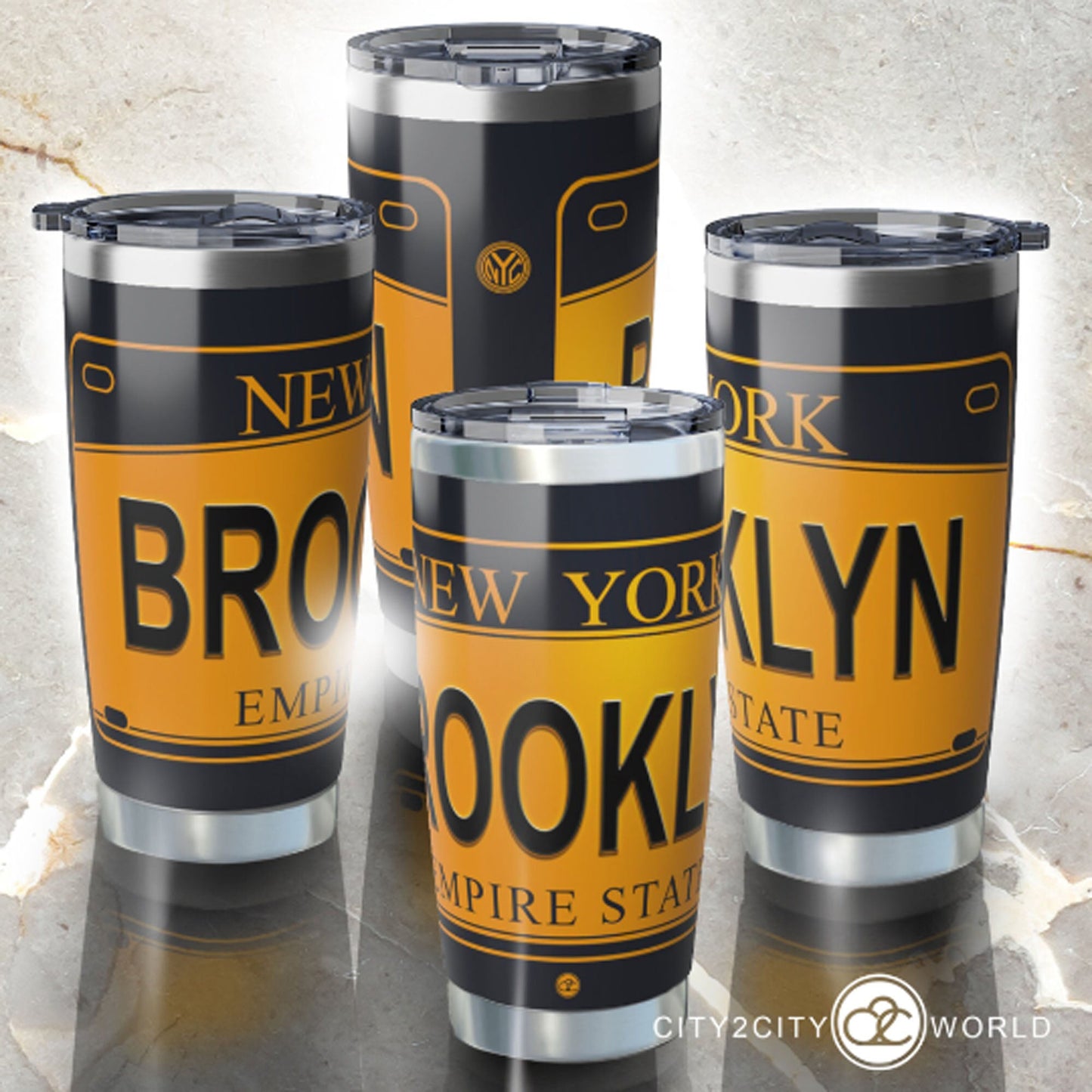 Epic NYC 20oz Travel Tumbler For Brooklyn | Queens | Bronx | Manhattan | Stattan Island | New York | Custom - City2CityWorld