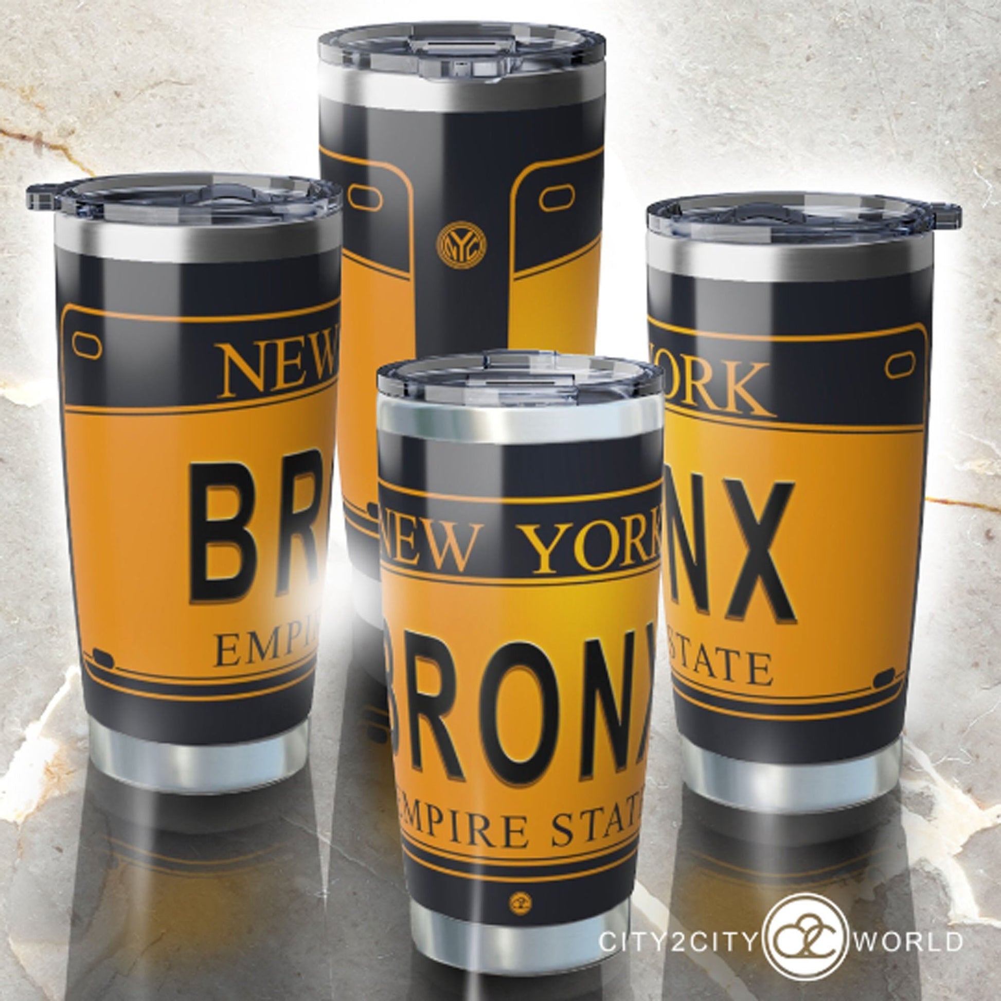 Epic NYC 20oz Travel Tumbler For Brooklyn | Queens | Bronx | Manhattan | Stattan Island | New York | Custom - City2CityWorld