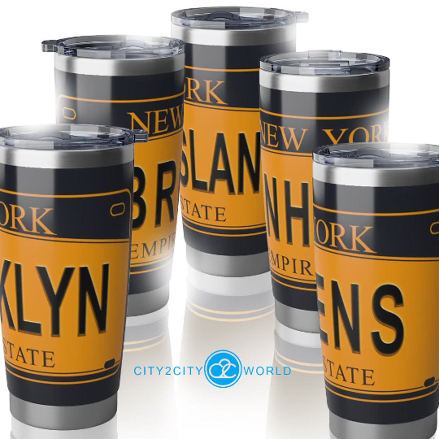 Epic NYC 20oz Travel Tumbler For Brooklyn | Queens | Bronx | Manhattan | Stattan Island | New York | Custom - City2CityWorld