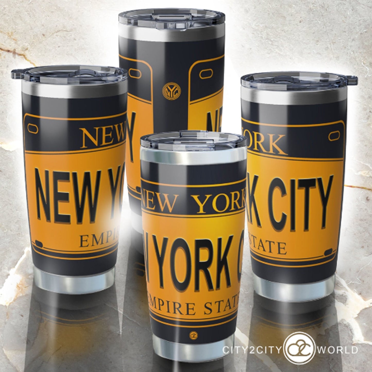 Epic NYC 20oz Travel Tumbler For Brooklyn | Queens | Bronx | Manhattan | Stattan Island | New York | Custom - City2CityWorld