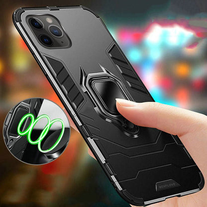 Fashionable Armored iPhone Case With Metal Ring Stand/Holder - City2CityWorld