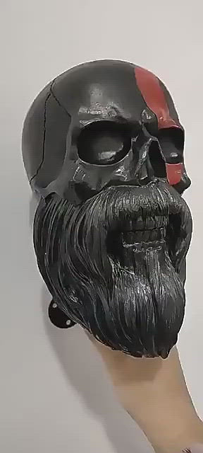 Bearded Skull Warrior Motorcycle Helmet Hook | Stars N Stripes Skull Hat & Helmet Rack
