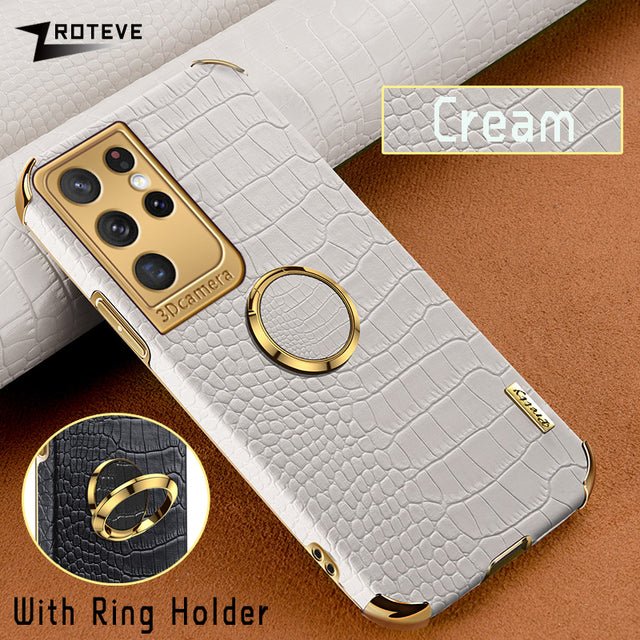 Gold Electroplated Crocodile Pattern Case For Samsung | Galaxy S10 +++ - City2CityWorld