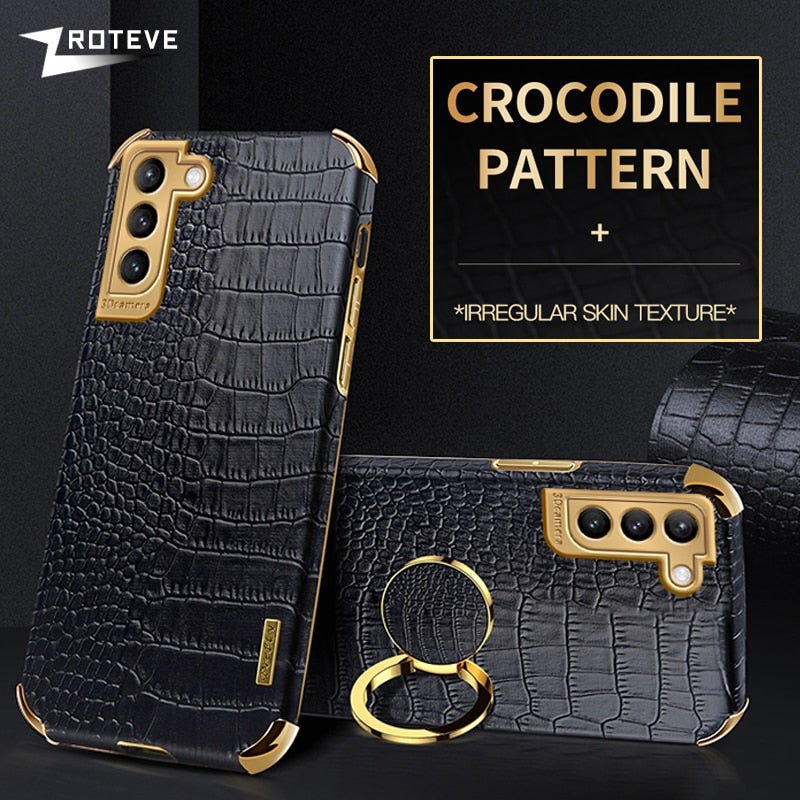 Gold Electroplated Crocodile Pattern Case For Samsung | Galaxy S10 +++ - City2CityWorld