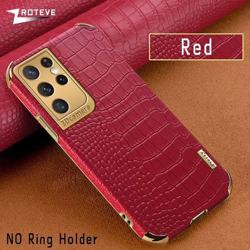 Gold Electroplated Crocodile Pattern Case For Samsung | Galaxy S20 +++ - City2CityWorld