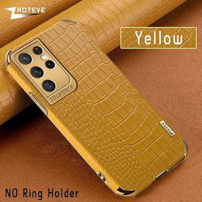 Gold Electroplated Crocodile Pattern Case For Samsung | Galaxy S20 +++ - City2CityWorld