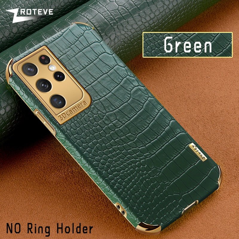 Gold Electroplated Crocodile Pattern Case For Samsung | Galaxy S20 +++ - City2CityWorld