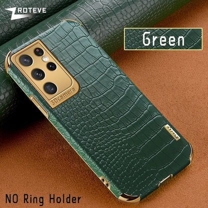 Gold Electroplated Crocodile Pattern Case For Samsung | Galaxy S20 +++ - City2CityWorld