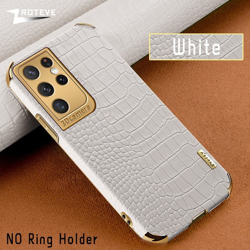 Gold Electroplated Crocodile Pattern Case For Samsung | Galaxy S20 +++ - City2CityWorld