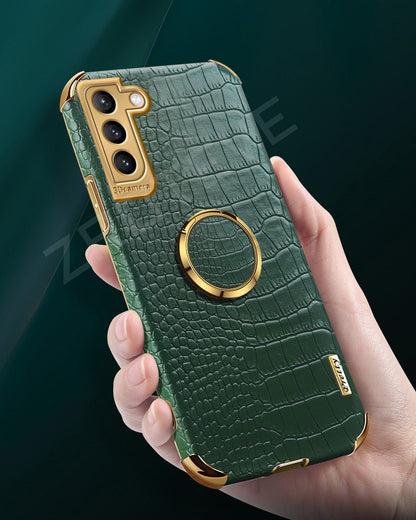 Gold Electroplated Crocodile Pattern Case For Samsung | Galaxy S20 +++ - City2CityWorld