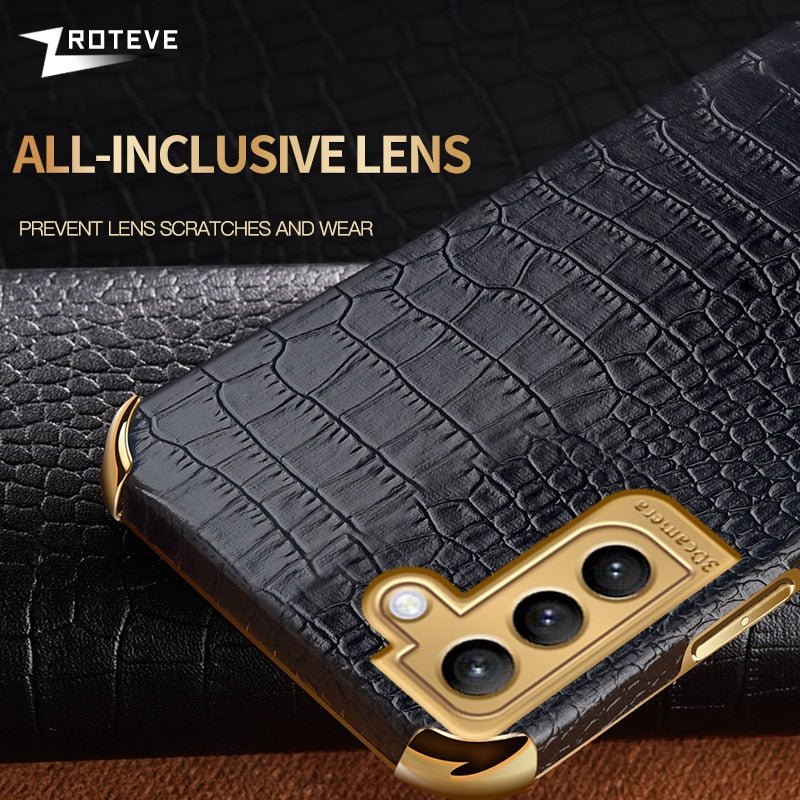 Gold Electroplated Crocodile Pattern Case For Samsung | Galaxy S20 +++ - City2CityWorld