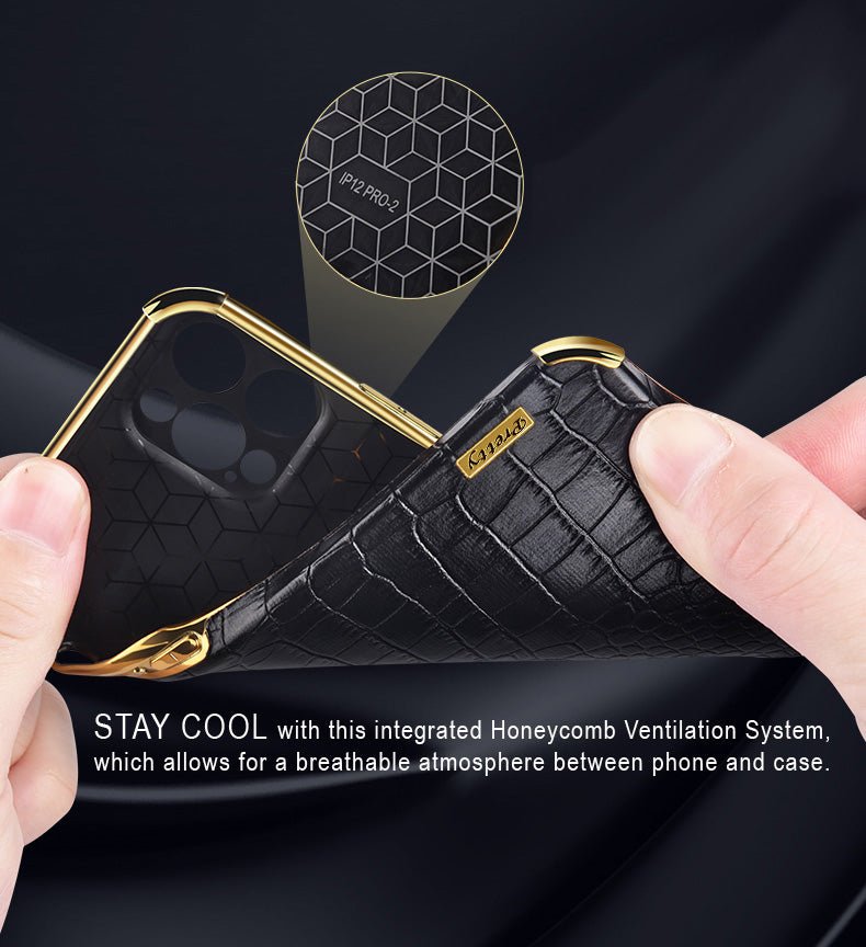 Gold Electroplated Crocodile Pattern Case With Ring Stand For Samsung Models| Galaxy S10 +++ - City2CityWorld