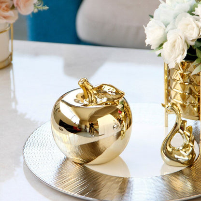 Gold & Silver Plated Ceramic Apples | Nordic Style Home Figurine Ornaments - City2CityWorld