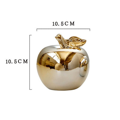 Gold & Silver Plated Ceramic Apples | Nordic Style Home Figurine Ornaments - City2CityWorld