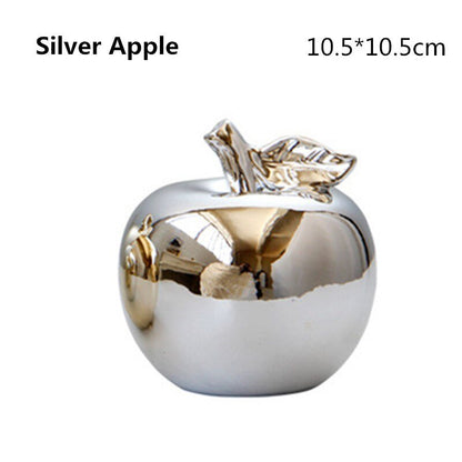 Gold & Silver Plated Ceramic Apples | Nordic Style Home Figurine Ornaments - City2CityWorld