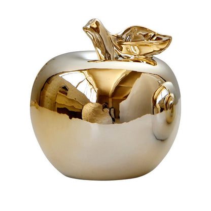 Gold & Silver Plated Ceramic Apples | Nordic Style Home Figurine Ornaments - City2CityWorld