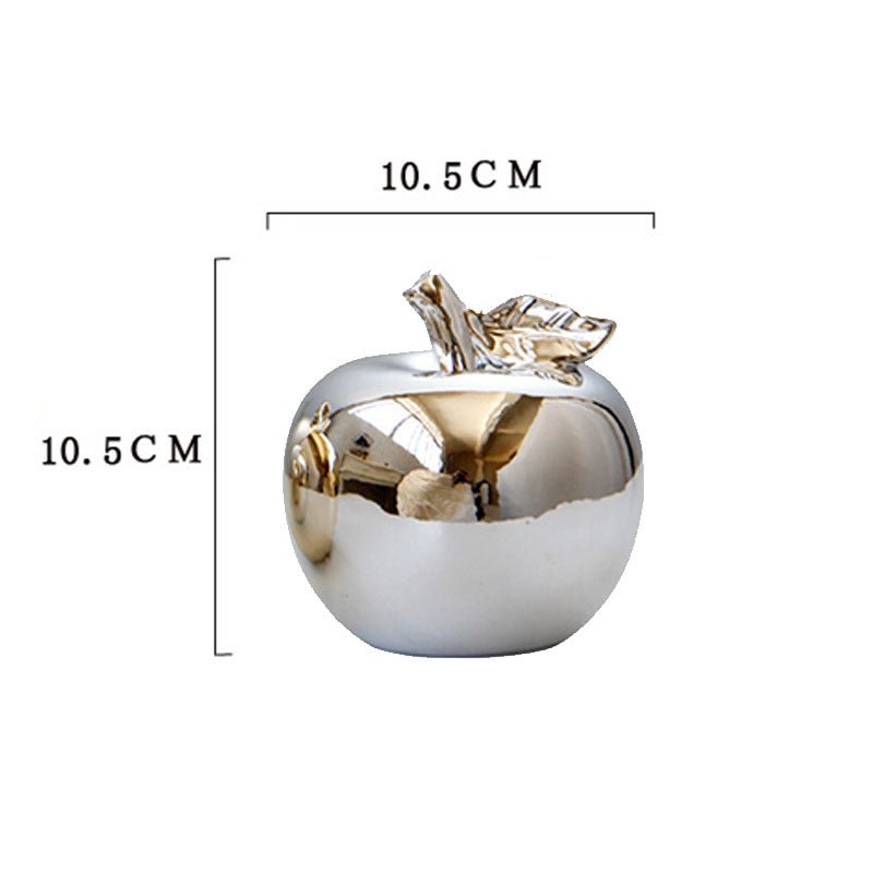 Gold & Silver Plated Ceramic Apples | Nordic Style Home Figurine Ornaments - City2CityWorld