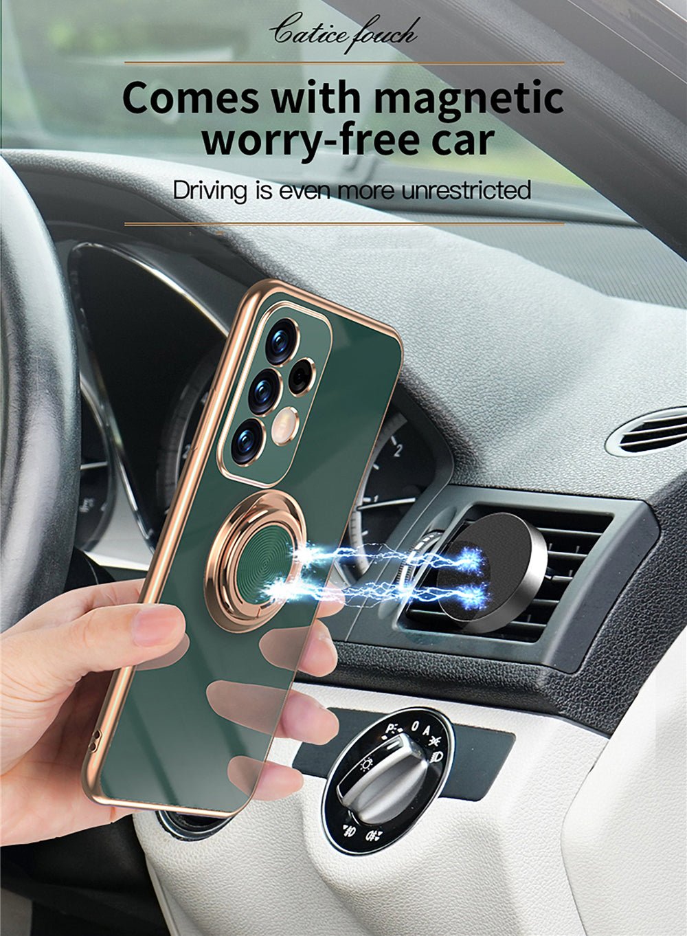 Luxury Electroplated Case With Finger Ring Holder For Samsung Phones - City2CityWorld