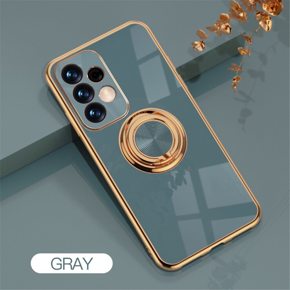 Luxury Electroplated Case With Finger Ring Holder For Samsung Phones - City2CityWorld