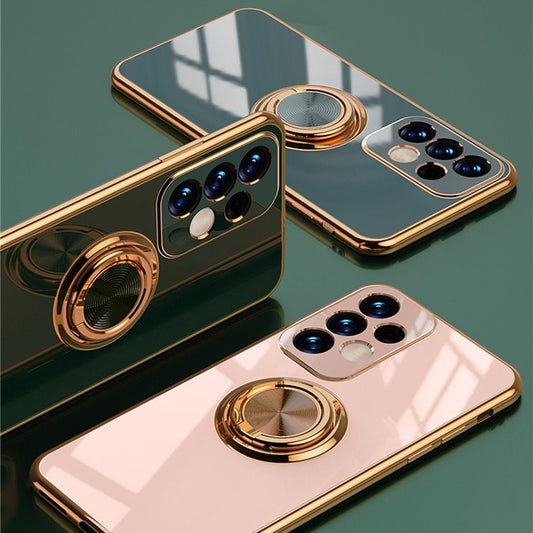 Luxury Electroplated Case With Finger Ring Holder For Samsung Phones - City2CityWorld