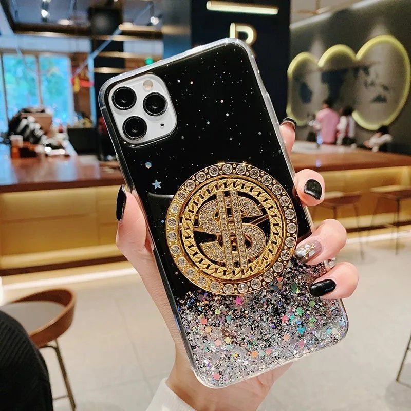 Luxury Glitter Sparkle And Gold Spinner Case For iPhone And Samsung Phones - City2CityWorld