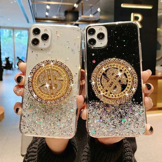 Luxury Glitter Sparkle And Gold Spinner Case For iPhone And Samsung Phones - City2CityWorld