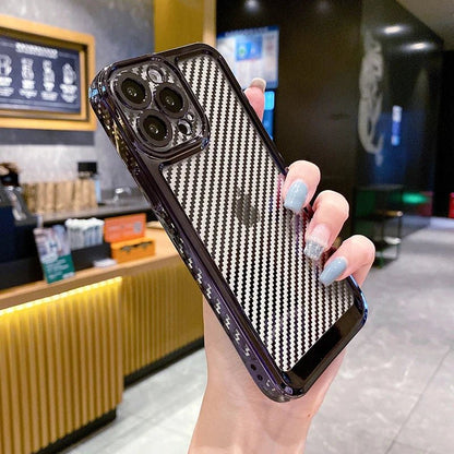 Luxury Transparent Silicone Carbon Fiber Texture Case For iPhone 12 To 14ProMax - City2CityWorld