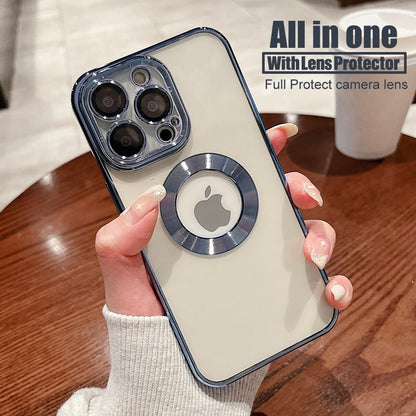 Luxury Transparent Silicone Case Incl Built in Lens Protector For iPhone 13 +++ - City2CityWorld