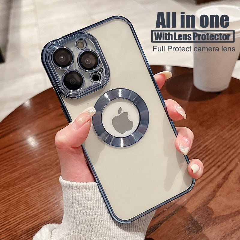 Luxury Transparent Silicone Case Incl Built in Lens Protector For iPhone 7 +++ - City2CityWorld