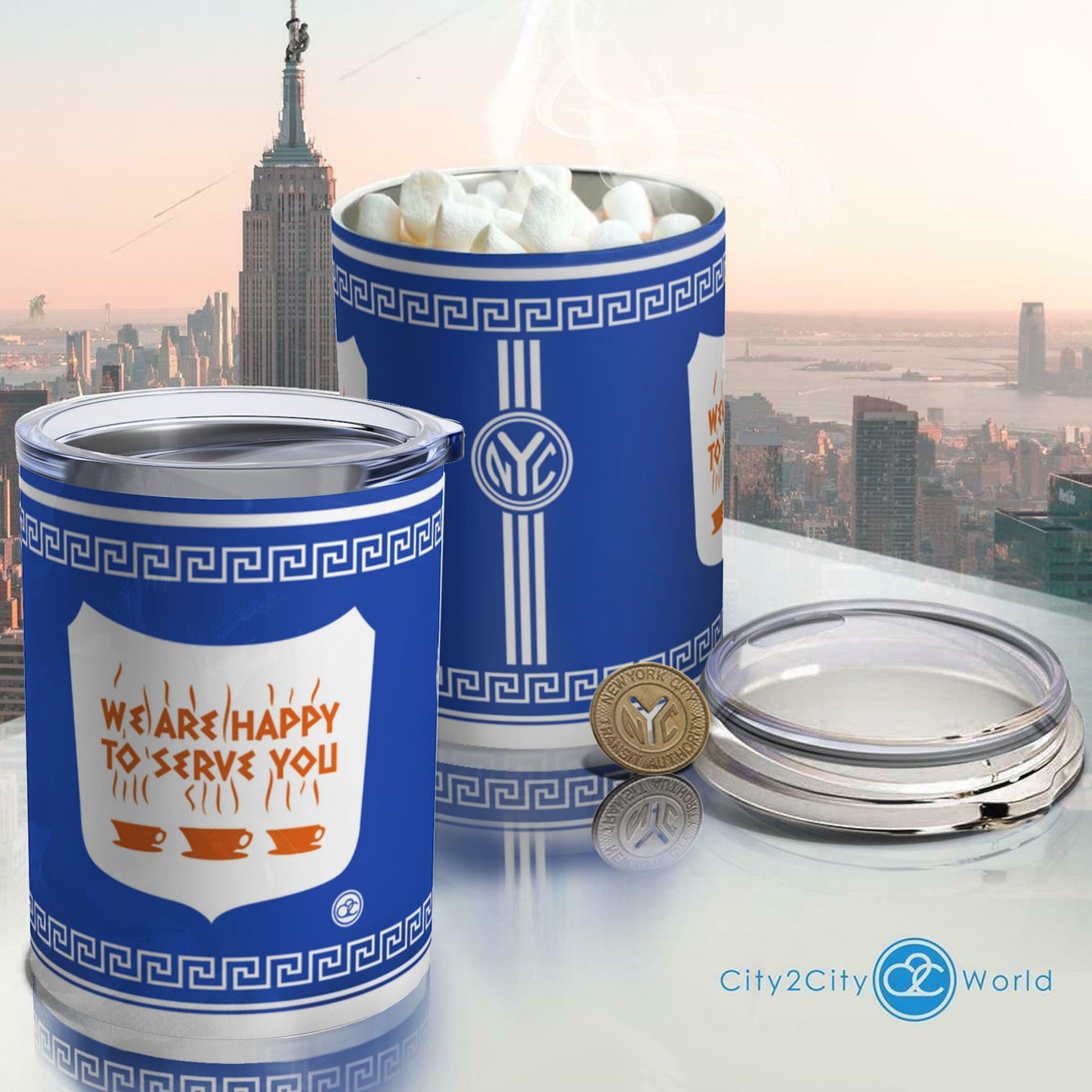 Nostalgic New York City Cup | 10oz, NYC Mug | NYC Coffee Mug | New York City Coffee Cup | NYC Cup | 10oz NYC Tumbler - City2CityWorld