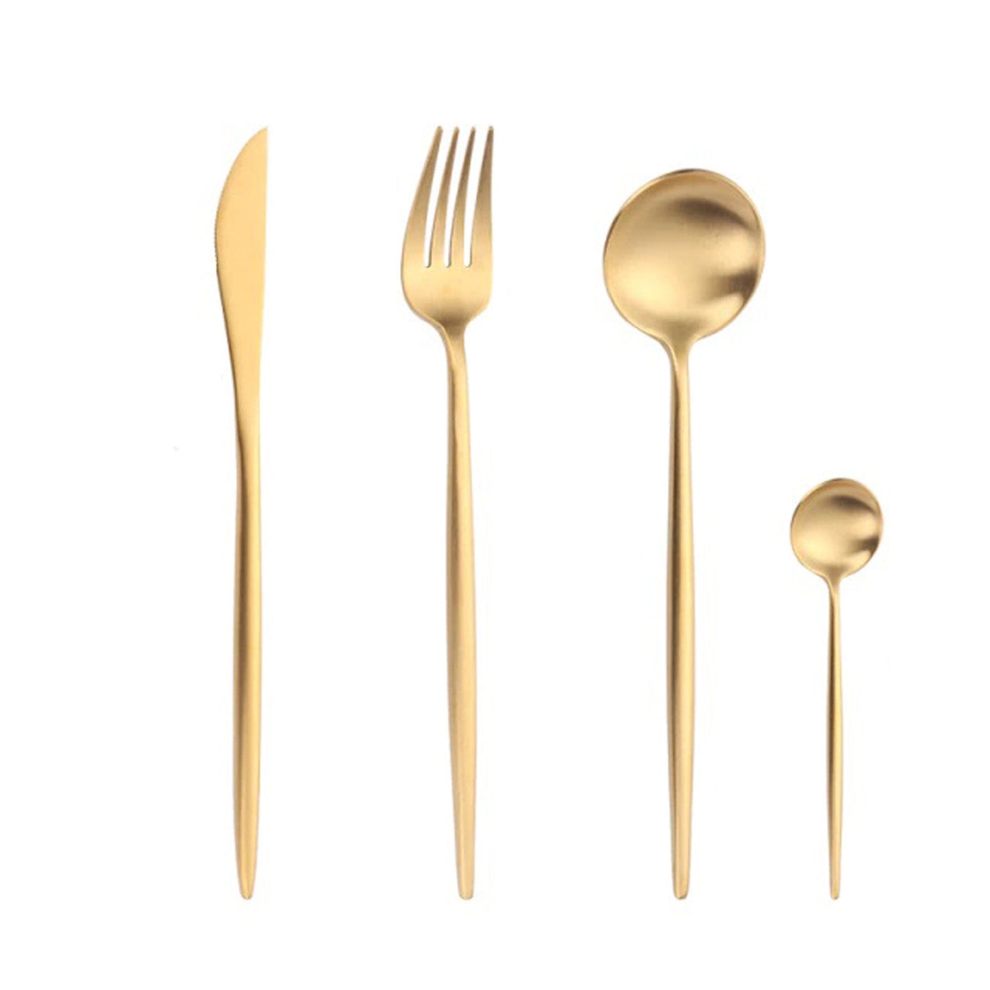 Rainbow Steel Dinnerware Set | Stainless Steel Cutlery Set With Gold Finish - City2CityWorld