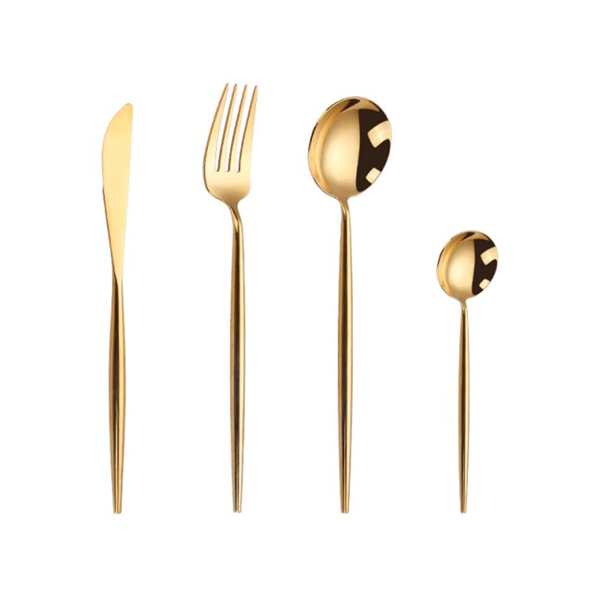 Rainbow Steel Dinnerware Set | Stainless Steel Cutlery Set With Gold Finish - City2CityWorld