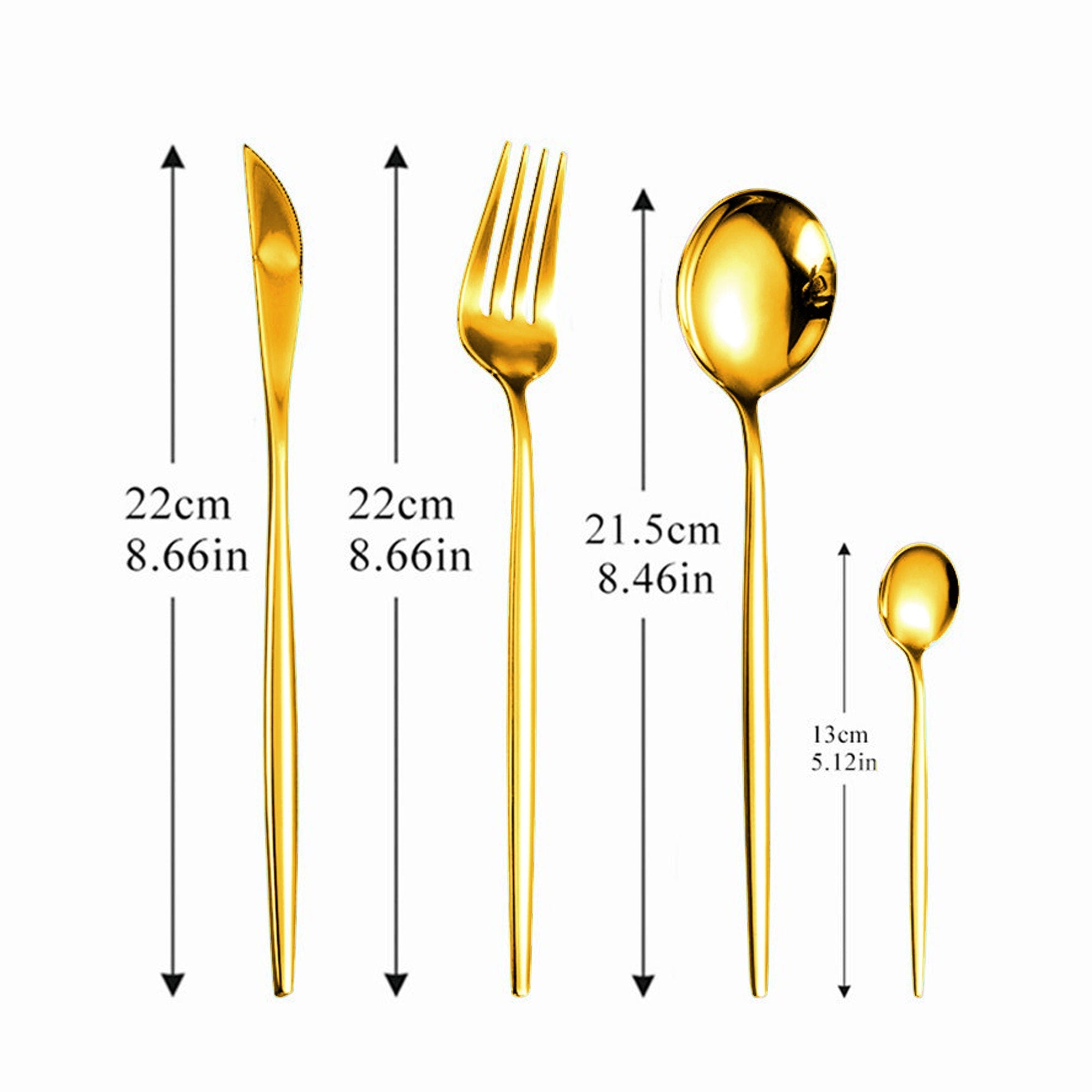 Rainbow Steel Dinnerware Set | Stainless Steel Cutlery Set With Gold Finish - City2CityWorld