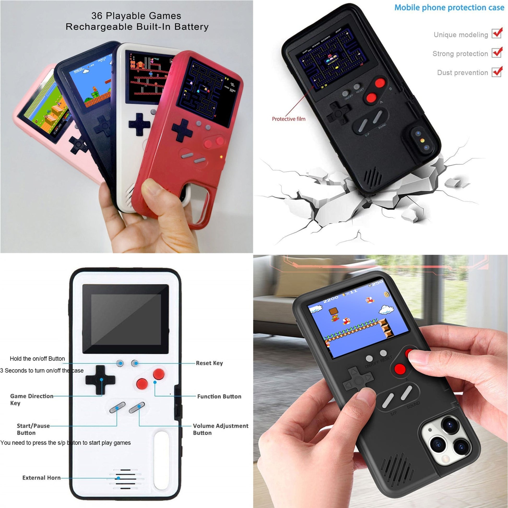 Retro Game Console iPhone Case | Playable GameBoy iPhone Case | iPhone 12 to 14 Pro Max - City2CityWorld