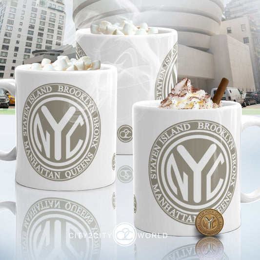 Retro New York City Coffee Mug, NYC Coffee Cup, Vintage New York City Coffee Cup - City2CityWorld