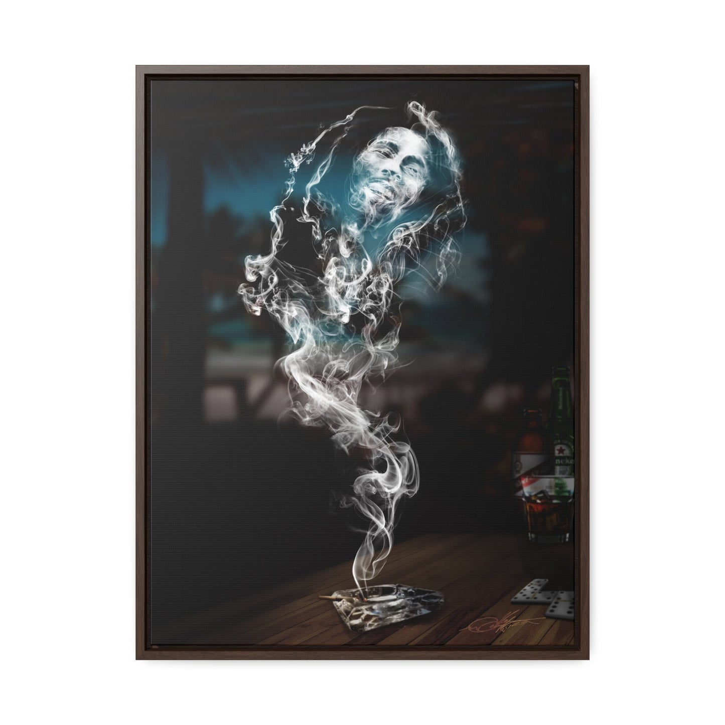 Smoking Legends Bob-1 Framed Canvas Wrap - City2CityWorld