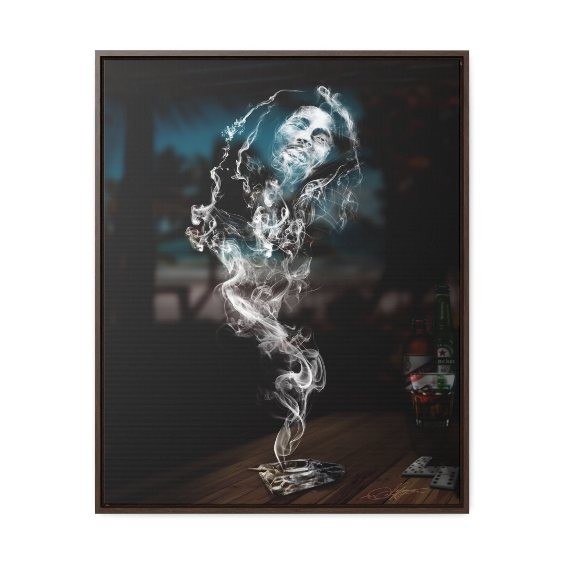 Smoking Legends Bob-1 Framed Canvas Wrap - City2CityWorld