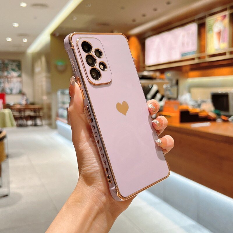 Soft TPU Electroplated Love ❤️ Heart Phone Case For Samsung Models - City2CityWorld